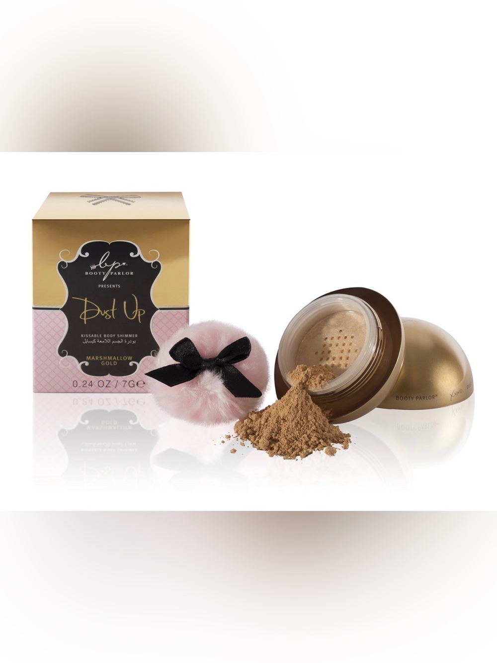 NEW Booty Parlor Dust Up Marshmallow Gold Kissable Shimmer Powder